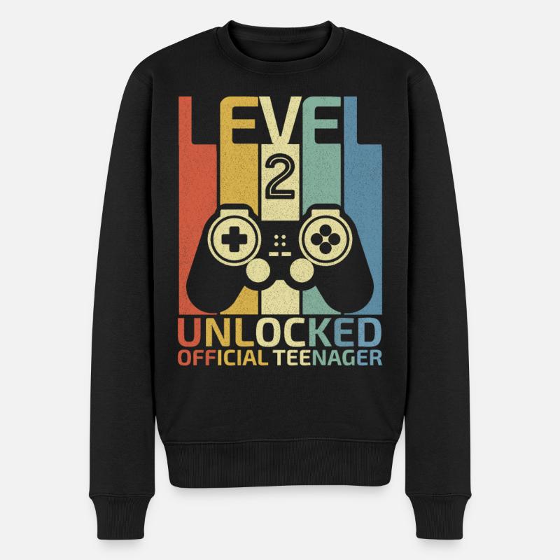 Niveau 2 : Adolescent officiel débloqué - Pull Premium bio Homme - noir