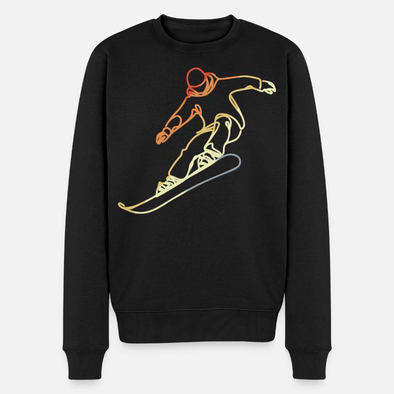 Croquis de snowboarder - Pull Premium bio Homme - noir