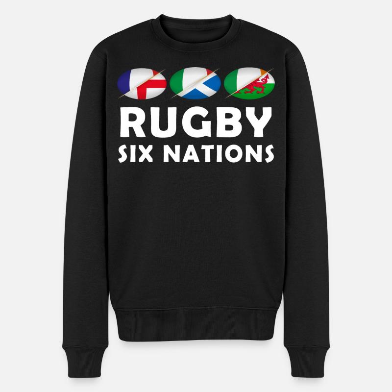 RUGBY SIX NATIONS - Männer Premium Bio Pullover - Schwarz