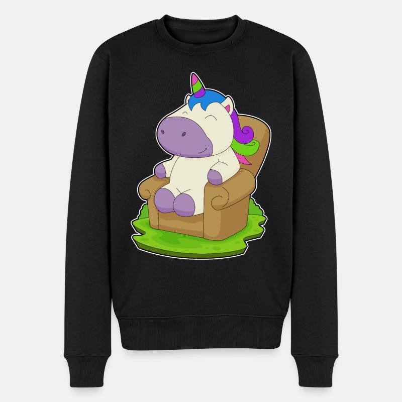 Einhorn Sessel - Männer Premium Bio Pullover - Schwarz
