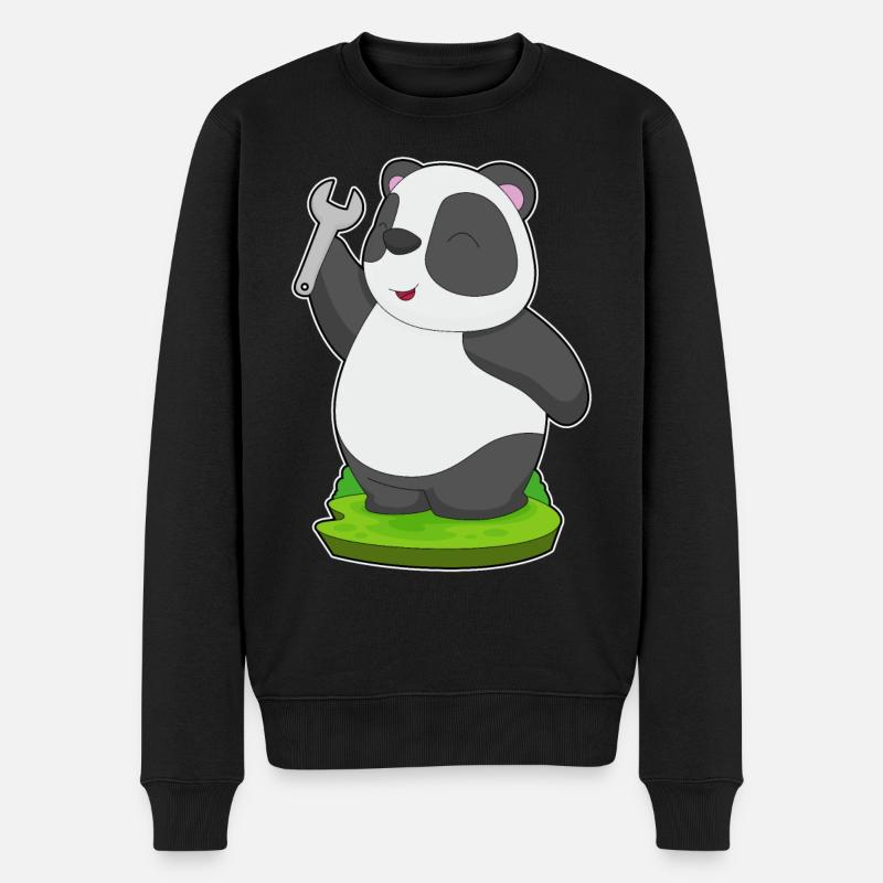 Clé artisanale Panda - Pull Premium bio Homme - noir