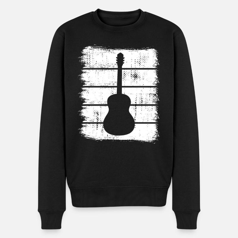 Dessin de guitare - Pull Premium bio Homme - noir
