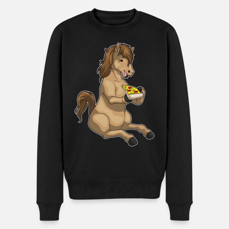 Pizza au cheval - Pull Premium bio Homme - noir