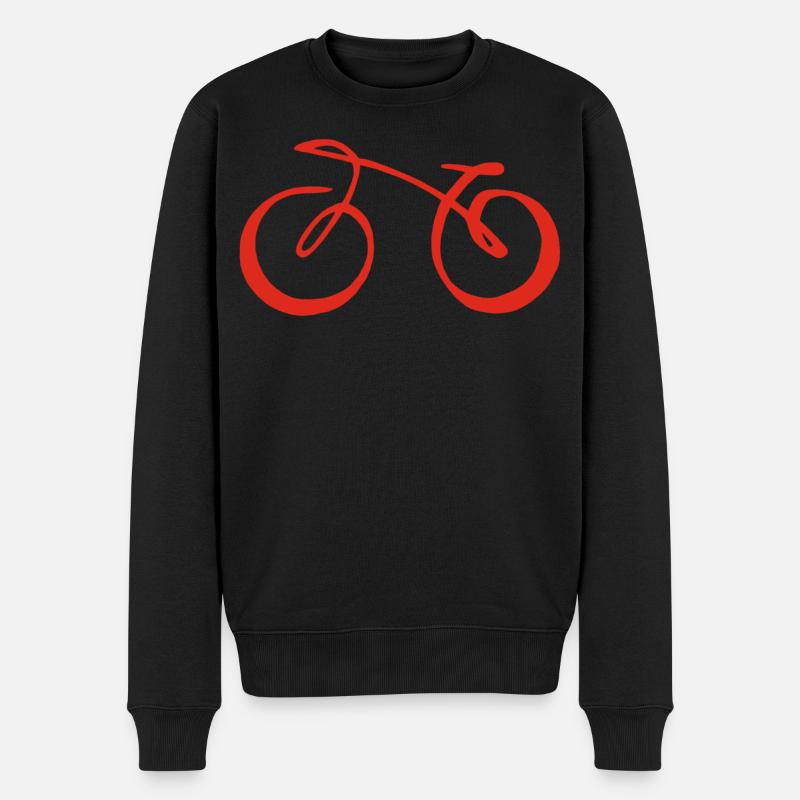 Rød minimalistisk cykel - Økologisk premium-sweatshirt til mænd - sort