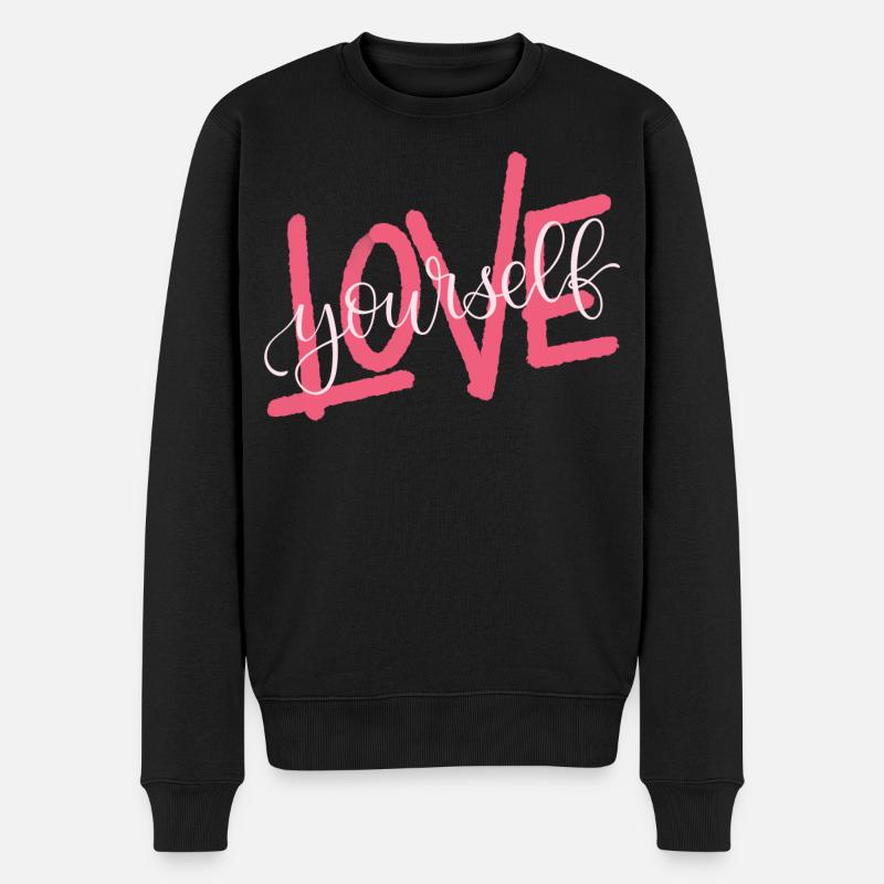 LOVE yourself - Männer Premium Bio Pullover - Schwarz