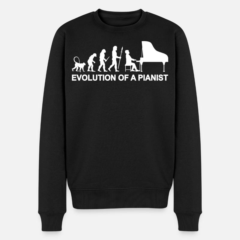 Evolution of a Pianist - Männer Premium Bio Pullover - Schwarz