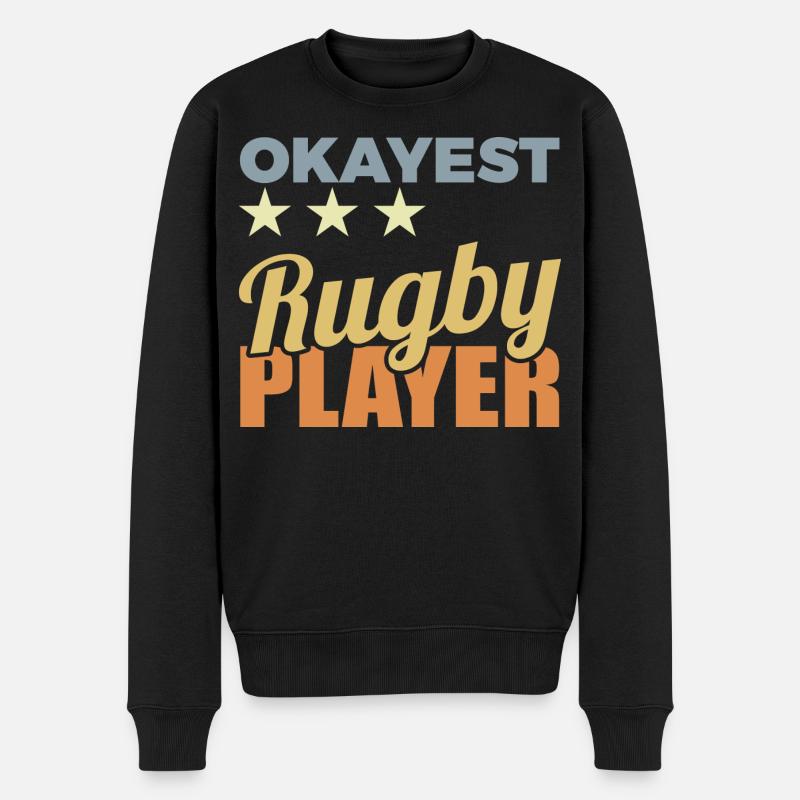 Durchschnittlicher Rugbyspieler - Männer Premium Bio Pullover - Schwarz