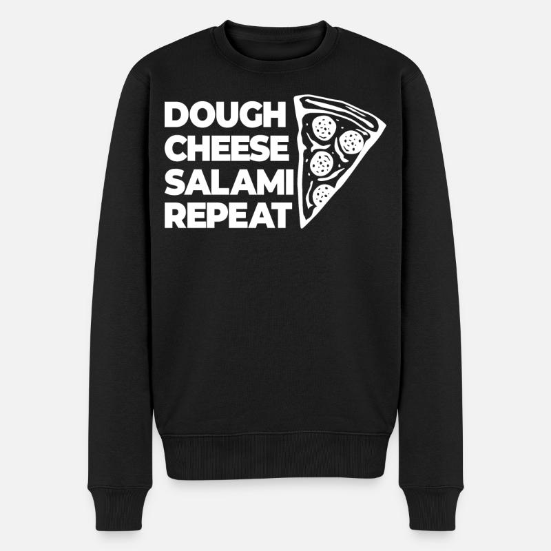 Teig Käse Salami Nochmal - Männer Premium Bio Pullover - Schwarz