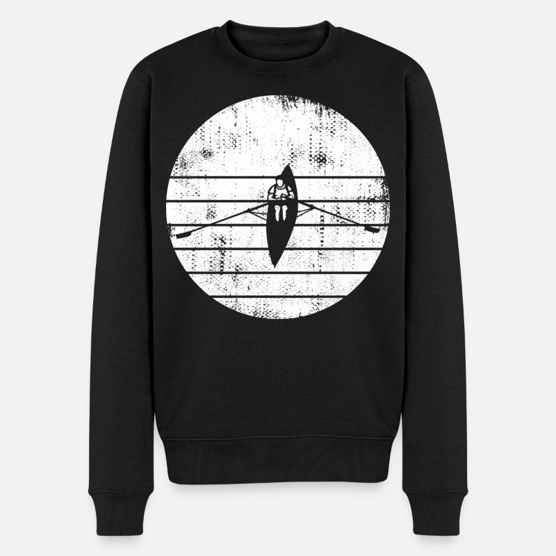 Dessin de bateau à rames - Pull Premium bio Homme - noir