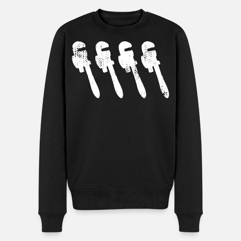 Rohrzange Skizze - Männer Premium Bio Pullover - Schwarz