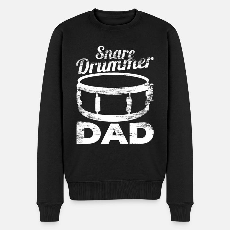 Trommler Vater - Männer Premium Bio Pullover - Schwarz