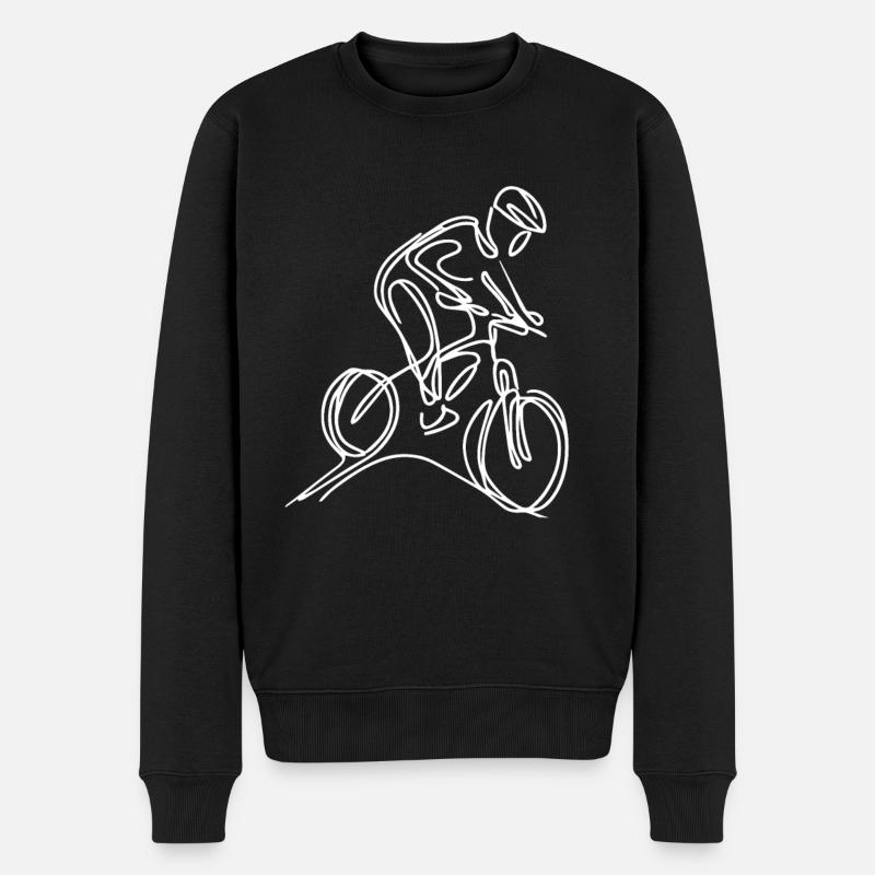 Mountainbiker Skizze - Männer Premium Bio Pullover - Schwarz