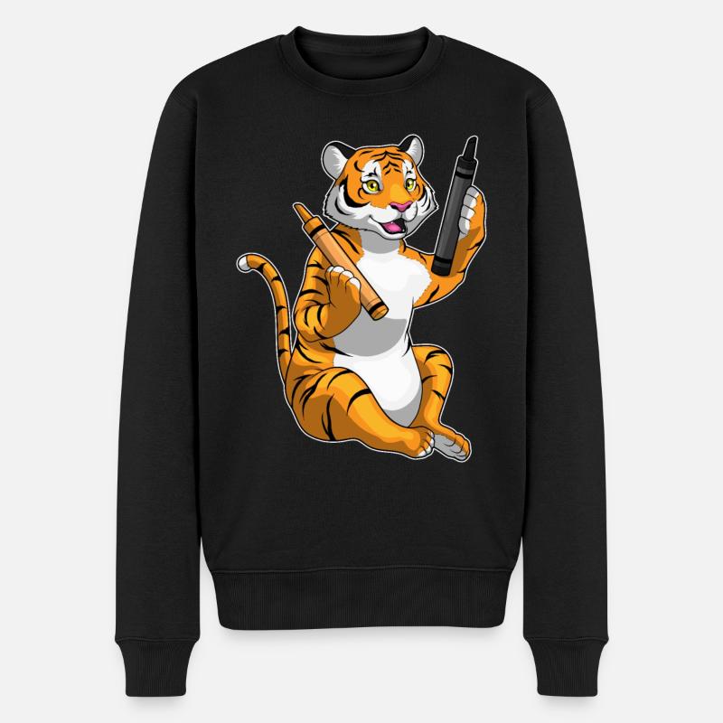 École de crayon Tiger Pupil - Pull Premium bio Homme - noir