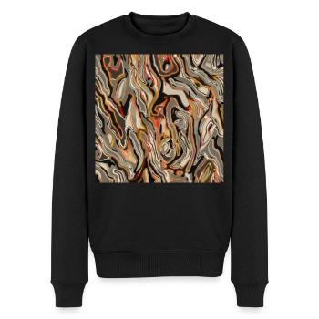 Holz ähnlich - Männer Premium Bio Pullover - Schwarz - Vorne - Nico (187cm)