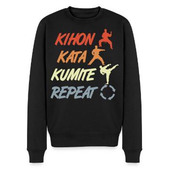 Säulen des Karate - Männer Premium Bio Pullover - Schwarz - Vorne - Nico (187cm)