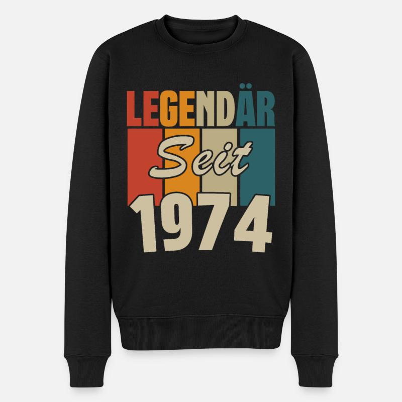 Legendär seit 1974 - Männer Premium Bio Pullover - Schwarz