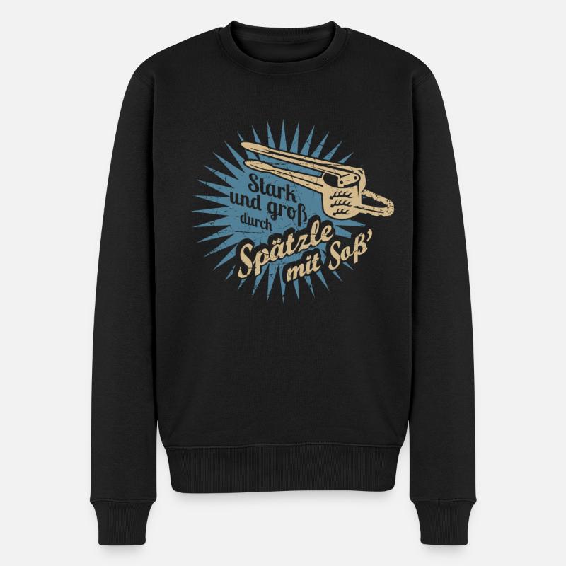 Spätzle mit Soß' - Männer Premium Bio Pullover - Schwarz