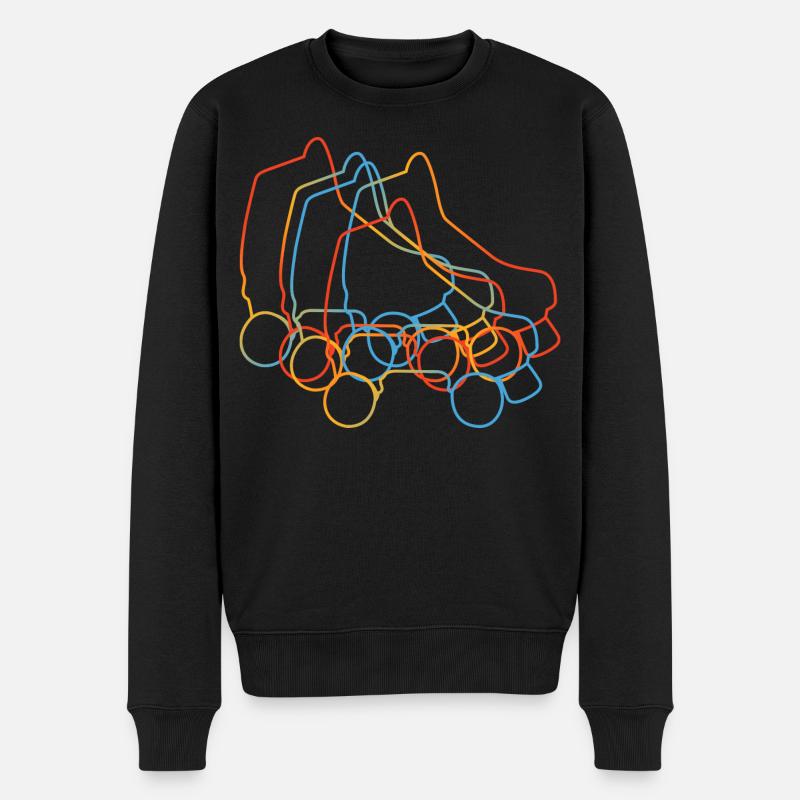 Retro Rollschuhe - Männer Premium Bio Pullover - Schwarz