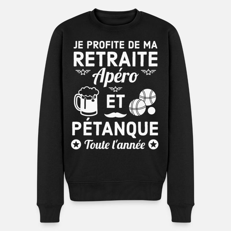 Retraite Apéro Pétanque Fun - Pull Premium bio Homme - noir