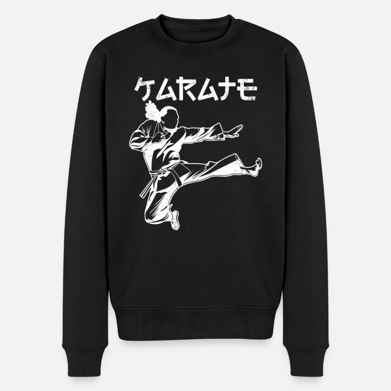 Karateka - Männer Premium Bio Pullover - Schwarz