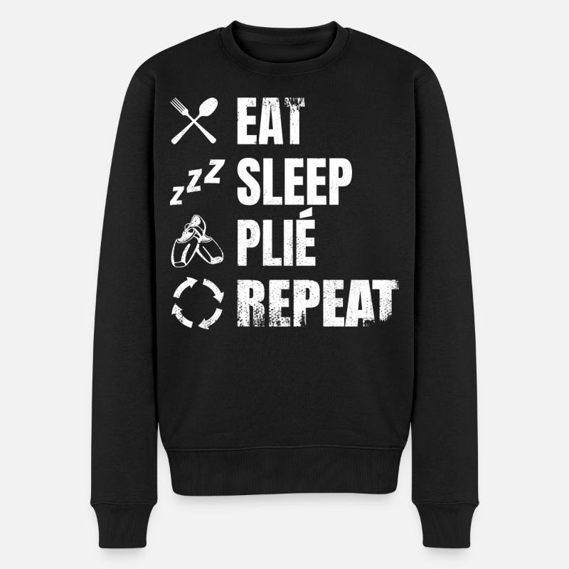 Eat Sleep Plié Repeat - Männer Premium Bio Pullover - Schwarz