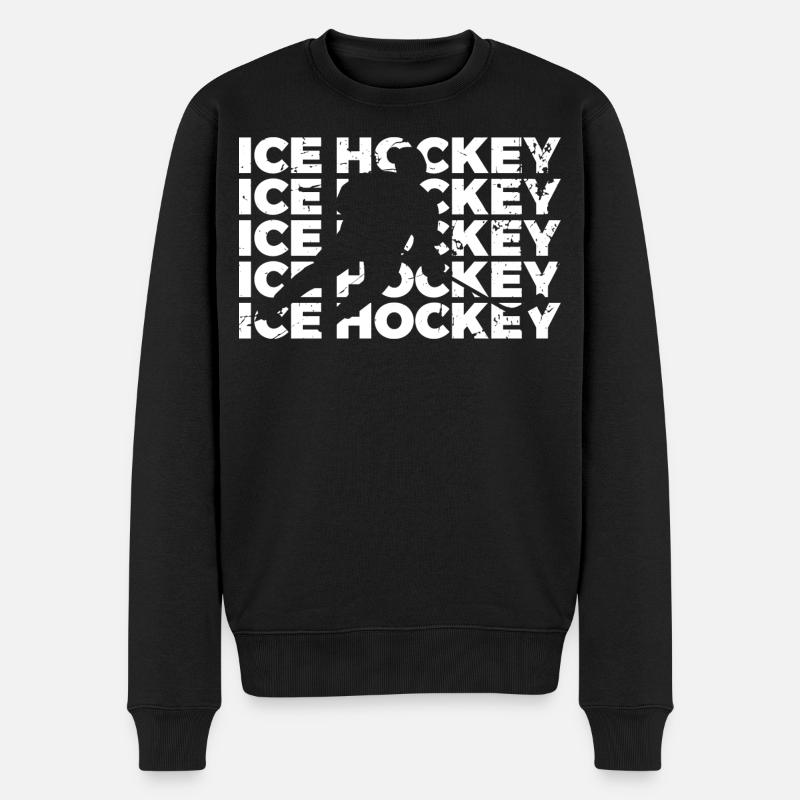 Eishockey - Männer Premium Bio Pullover - Schwarz