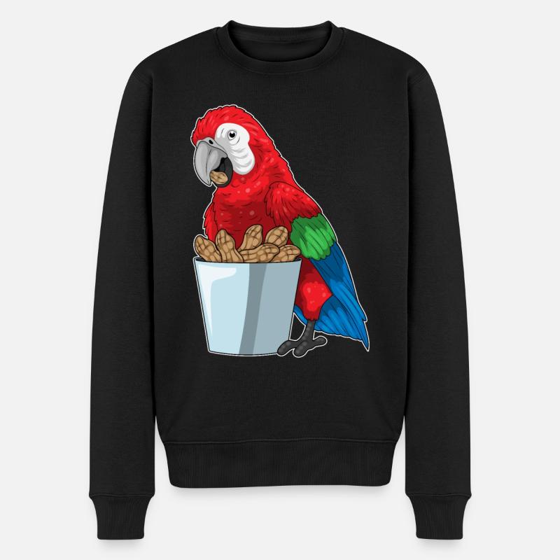 Papagei Erdnüsse - Männer Premium Bio Pullover - Schwarz
