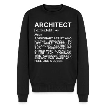 Définition de l’architecte - Pull Premium bio Homme - noir - Devant - Nico (187cm)