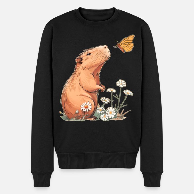 Papillon Capybara - Pull Premium bio Homme - noir