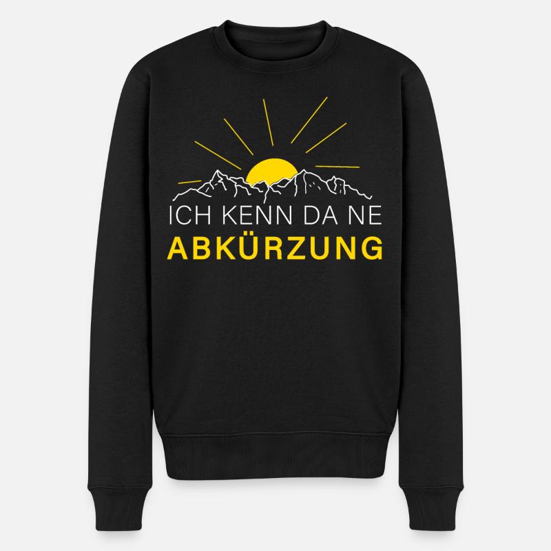 ich kenn da ne abkürzung spruch berg wandern sport - Männer Premium Bio Pullover - Schwarz