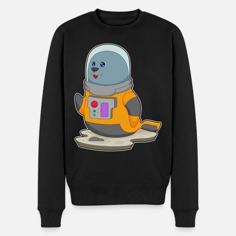 Seal Astronaut Space - Pull Premium bio Homme - noir