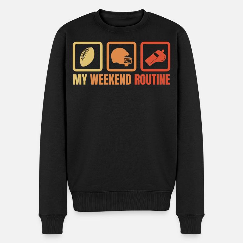 Routine du week-end du footballeur - Pull Premium bio Homme - noir