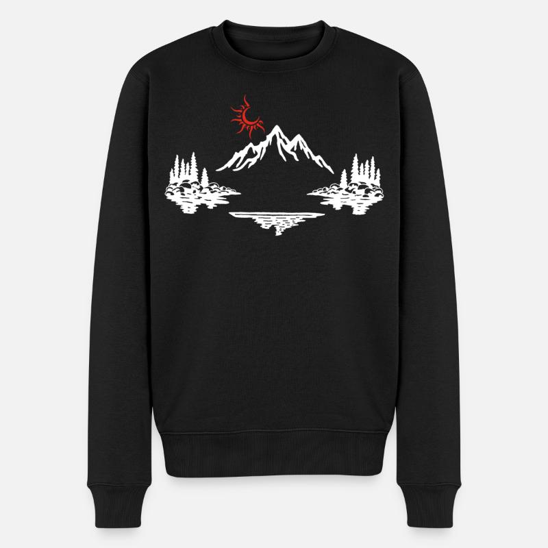Weiße Berglandschaft - Männer Premium Bio Pullover - Schwarz