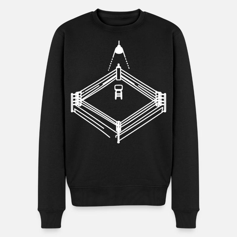 Boxring Zeichnung - Männer Premium Bio Pullover - Schwarz