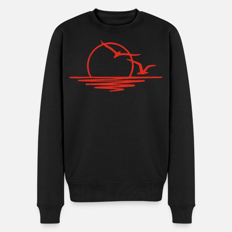 Soleil couchant (rouge) - Pull Premium bio Homme - noir