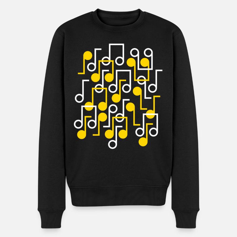 Notes de musique Style rétro motif - Pull Premium bio Homme - noir