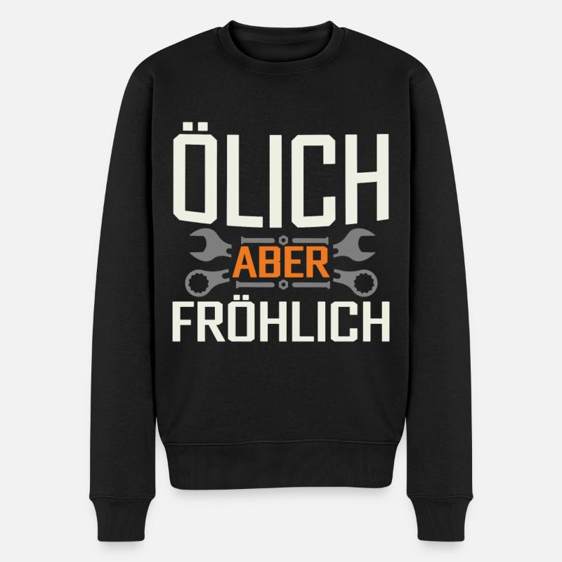 Ölich aber fröhlich - Männer Premium Bio Pullover - Schwarz