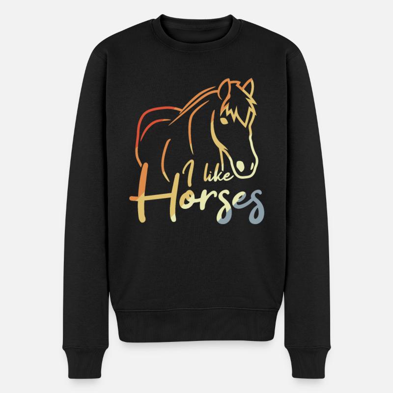 J’aime les chevaux - Pull Premium bio Homme - noir