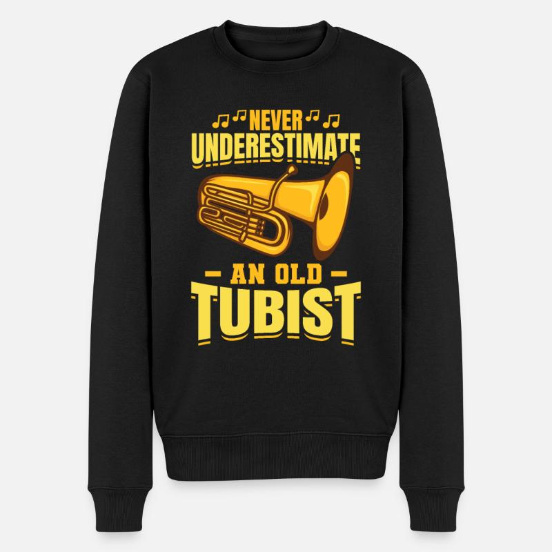 Tuba Großvater - Männer Premium Bio Pullover - Schwarz