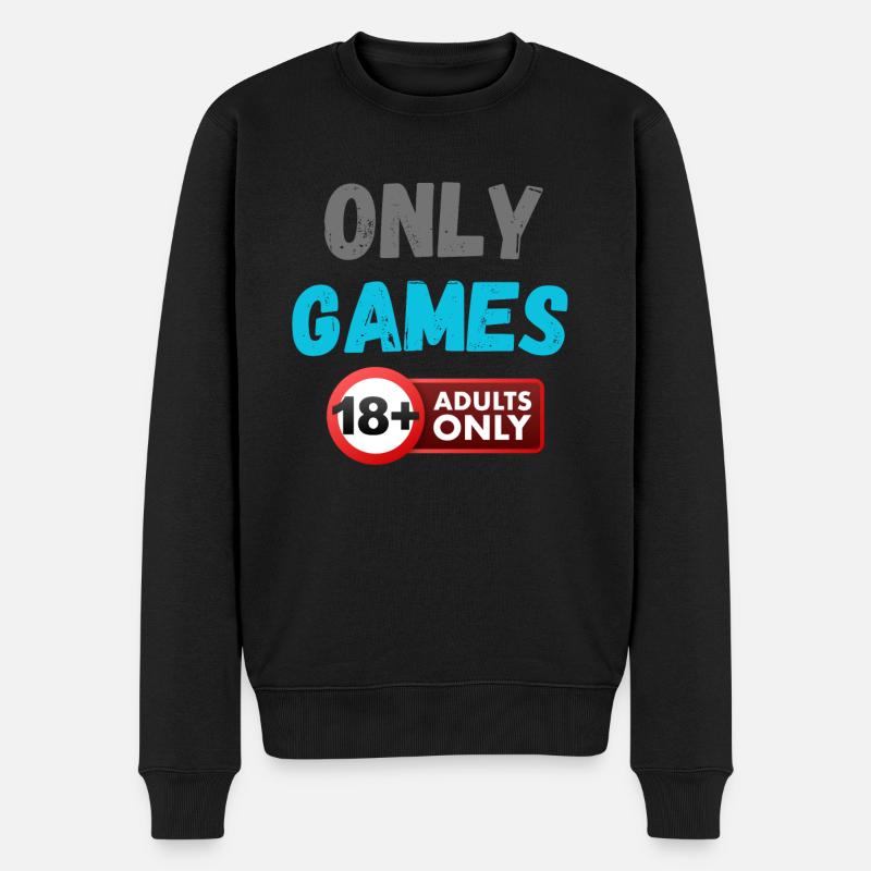 Nur Spiele 18+ Logo - Männer Premium Bio Pullover - Schwarz