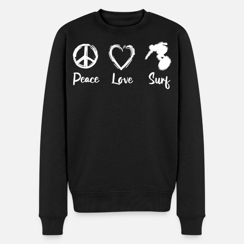 Paix Amour Surf - Pull Premium bio Homme - noir