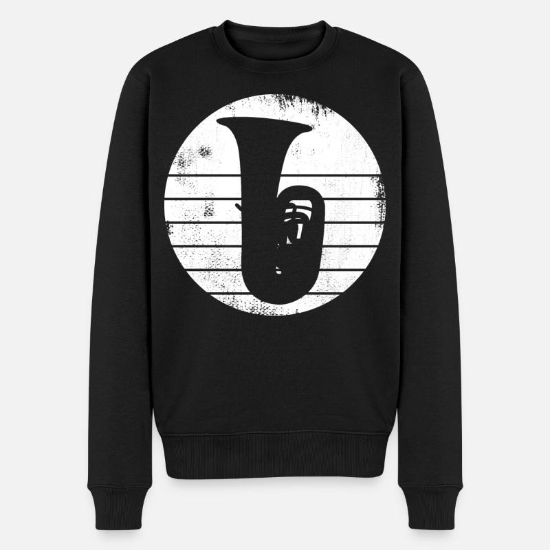 Tuba Zeichnung - Männer Premium Bio Pullover - Schwarz