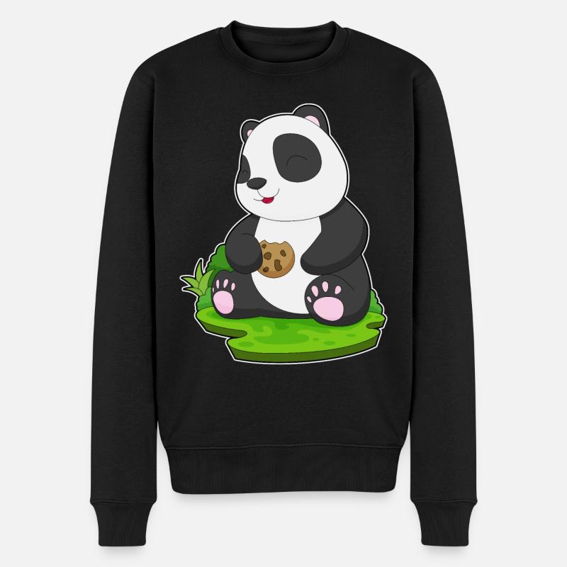 Biscuit Panda - Pull Premium bio Homme - noir