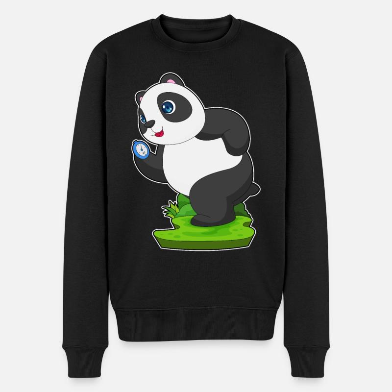 Panda Jogger Chronomètre Jogging - Pull Premium bio Homme - noir