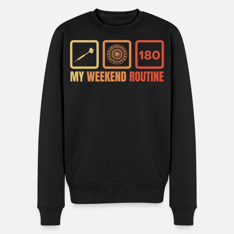 Dartspieler Wochenendroutine - Männer Premium Bio Pullover - Schwarz