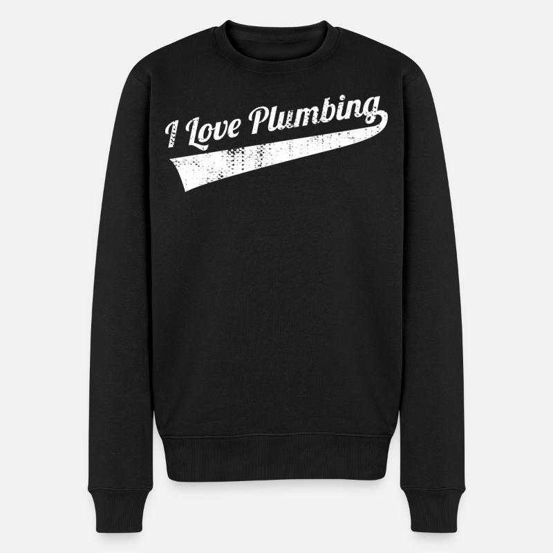 Klempner Spruch - Männer Premium Bio Pullover - Schwarz