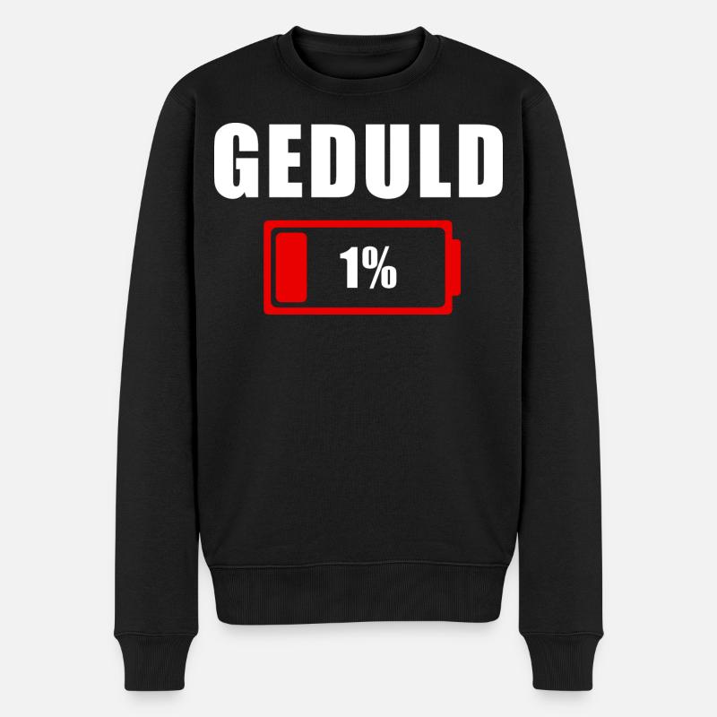 GEDULD 1% - Männer Premium Bio Pullover - Schwarz
