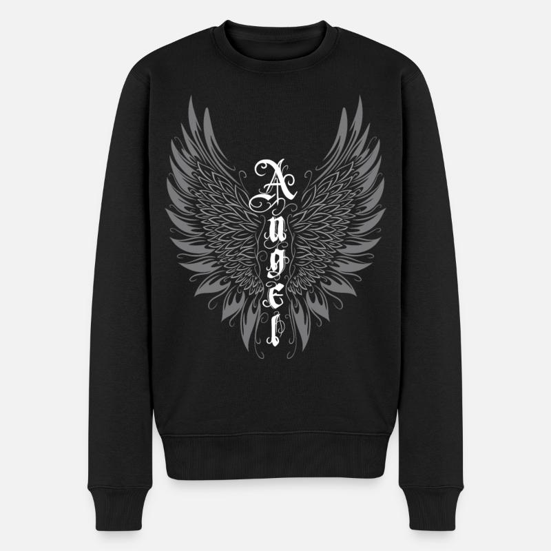 Flügel Engel Engelsflügel Angel - Männer Premium Bio Pullover - Schwarz