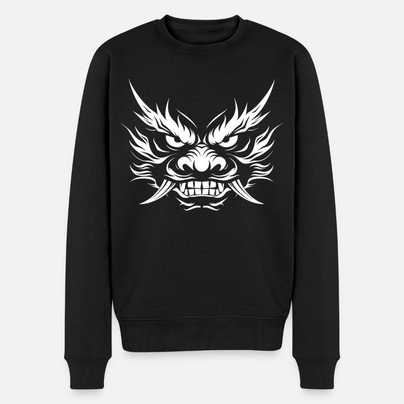 Oni, japanischer Dämon - Männer Premium Bio Pullover - Schwarz