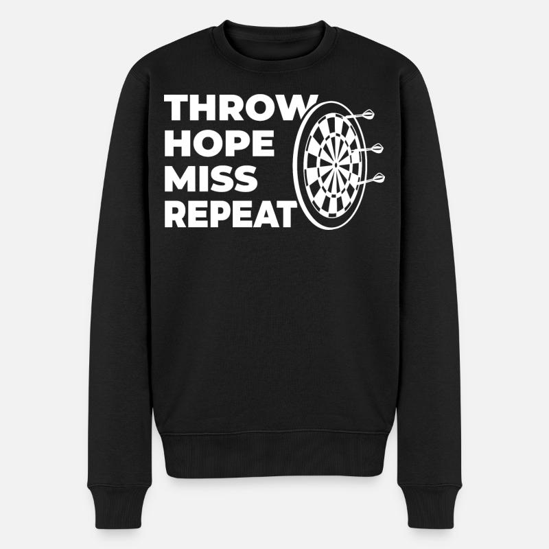 lancer, espérer, manquer, répéter - Pull Premium bio Homme - noir